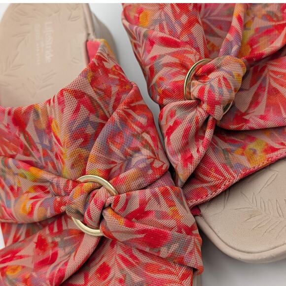 LifeStride Serenade Slide Sandals Ring Hardware Women's Coral Size US10M EU41 - Picture 9 of 10